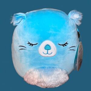 NWT Bara Beaver Soft Blue Fuzzy Belly Plush Squishmallow 8”
